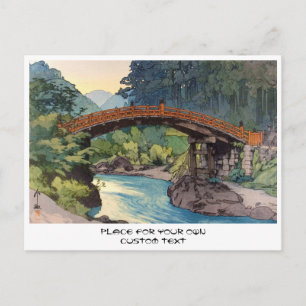 Sacred Bridge in Nikko Hiroshi Yoshida hanga art Briefkaart