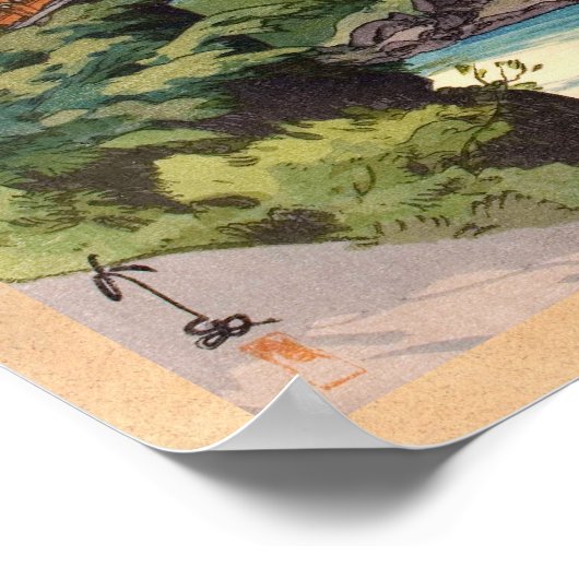 Sacred Bridge in Nikko Hiroshi Yoshida hanga art Poster (Hoek)