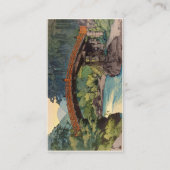 Sacred Bridge in Nikko Hiroshi Yoshida hanga art Visitekaartje (Achterkant)