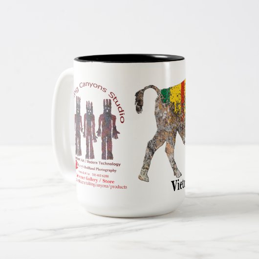 Sacred Buffalo Vietnam Veteraan Two-Tone Coffee Mo Tweekleurige Koffiemok (Voorkant links)