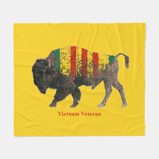 Sacred Buffalo Vietnam Veteran BLANKET Fleece Deken (Voorkant (Horizontaal))