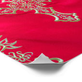 Sacred Crimson: Embroidered Orthodox Cross Poster (Hoek)