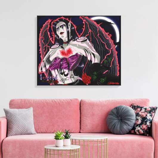 Sacred - De donkere engel uitgestrekte canvas prin (Insitu (Woonkamer))