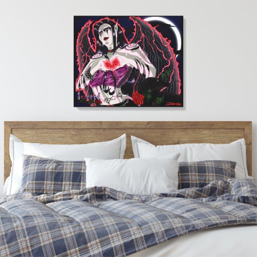 Sacred - De donkere engel uitgestrekte canvas prin (Insitu (Slaapkamer))