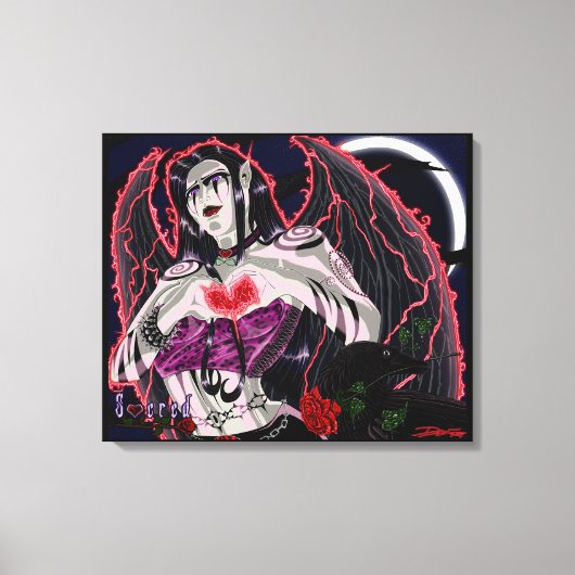 Sacred - De donkere engel uitgestrekte canvas prin Afdruk (Voorkant)
