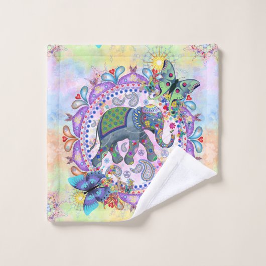 Sacred Elephant Pattern Bad Handdoek (Wasdoekje)