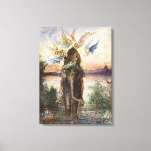 Sacred Elephant (Péri) van Gustave Moreau Canvas Afdruk