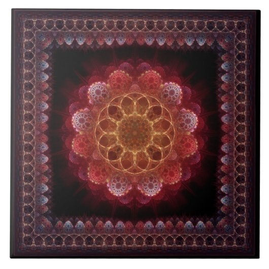 Sacred esoteric fractal framed ornament tegeltje (Voorkant)
