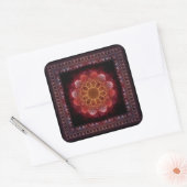 Sacred esoteric fractal framed ornament vierkante sticker (Envelop)