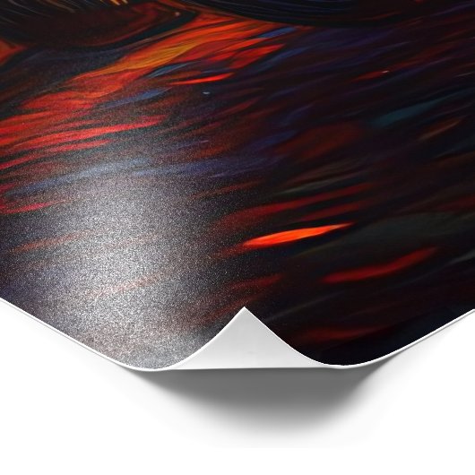 Sacred Fire Beneath the Starry Night Foto Afdruk (Hoek)