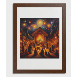 Sacred Fire Beneath the Starry Night Foto Afdruk