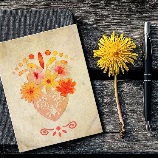 Sacred Floral Heart Mexican Baroque Charm Kaart