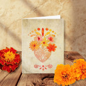 Sacred Floral Heart Mexican Baroque Charm Kaart