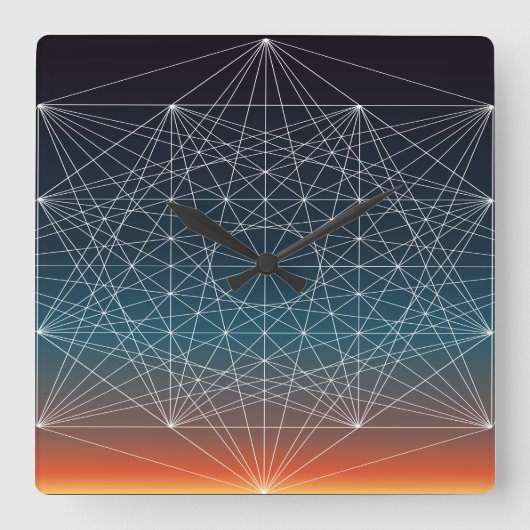 Sacred G Sunset Vierkante Klok (Voorkant)