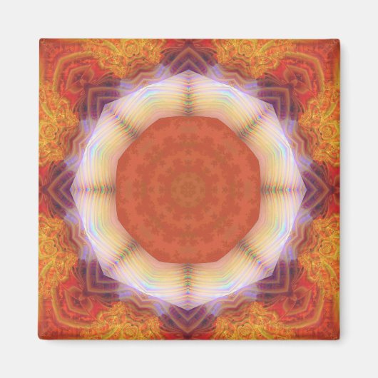 Sacred Geometric Fractal Mandala Magneet (Voorkant)