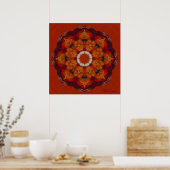 Sacred Geometric Fractal Mandala Poster (Keuken)