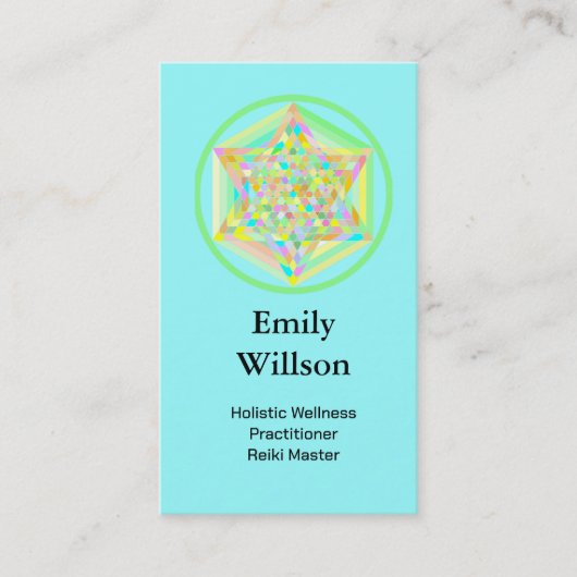 Sacred Geometric Star Wellness Holographic  Visitekaartje (Voorkant)