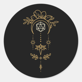 Sacred Geometry D20 Dice Tabletop RPG Ronde Sticker