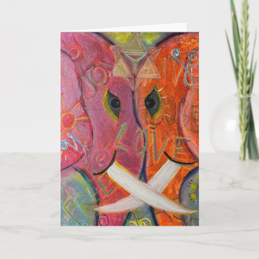 Sacred Geometry Elephant Original ART Kaart (Voorkant)