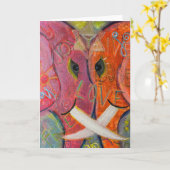 Sacred Geometry Elephant Original ART Kaart (Gele Bloem)