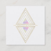 *~* Sacred Geometry Gold Geometric 2 Triangles Vierkante Visitekaartje (Voorkant)
