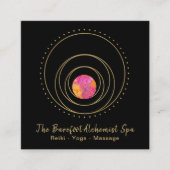 *~* Sacred Geometry Gold Geometric Boho Lunar Vierkante Visitekaartje (Voorkant)