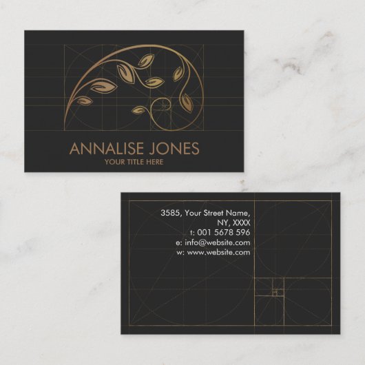 Sacred Geometry - Golden Spiral Branch Visitekaartje (Voorkant / Achterkant)