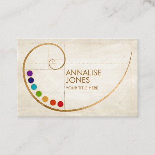 Sacred Geometry Golden Spiral - Chakras Visitekaartje (Voorkant)