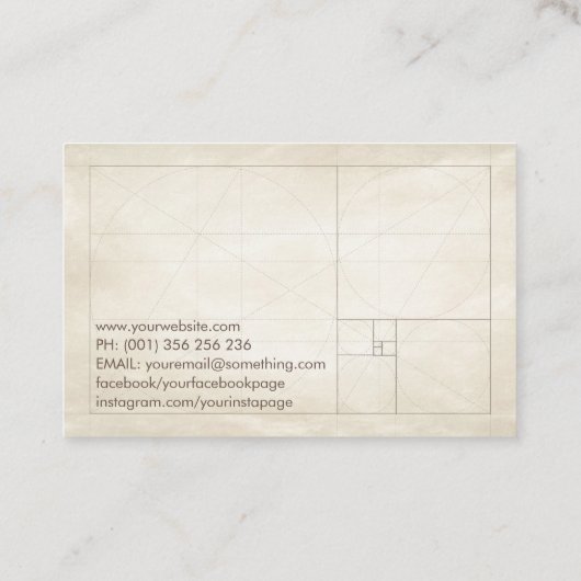 Sacred Geometry Golden Spiral Visitekaartje (Achterkant)