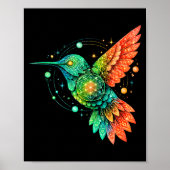 Sacred Geometry Hummingbird Mystic Celestial Desig Poster (Voorkant)