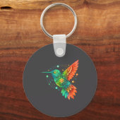 Sacred Geometry Hummingbird Mystic Celestial Desig Sleutelhanger (Voorkant)