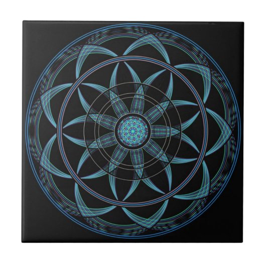 Sacred Geometry Mandala - Bliss Tegeltje (Voorkant)