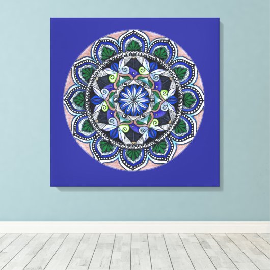 Sacred Geometry Mandala Canvas Afdruk (Insitu (Houten vloer))