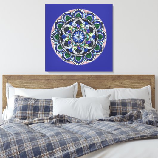 Sacred Geometry Mandala Canvas Afdruk (Insitu (Slaapkamer))
