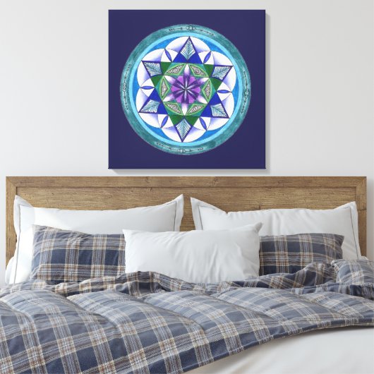 Sacred Geometry Mandala Canvas Afdruk (Insitu (Slaapkamer))
