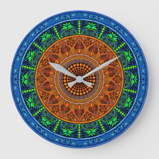Sacred Geometry Mandala Clock Grote Klok (Voorkant)