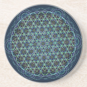 Sacred Geometry Mandala - Rain Flower of Life Zandsteen Onderzetter