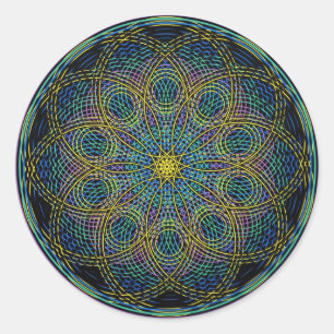 Sacred Geometry Mandala: Sincerity - Handtekening Ronde Sticker