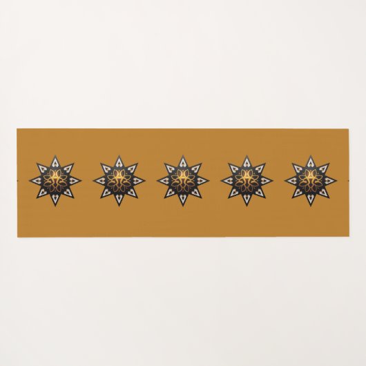 🌟Sacred Geometry Mandala – Timeless Golden Star Yogamat (Achterkant (horizontaal))