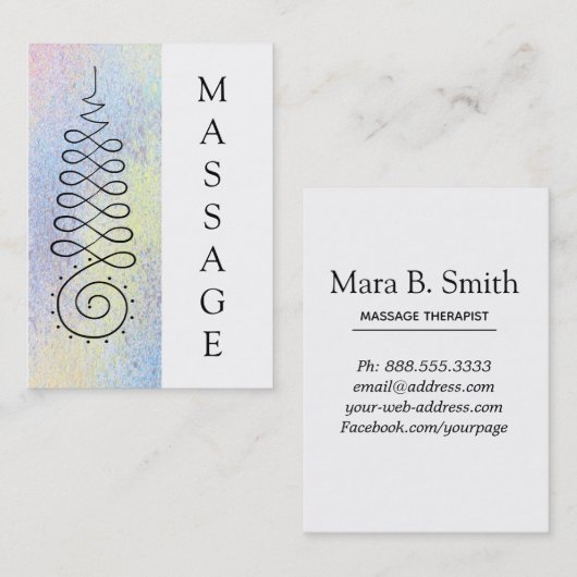 *~* Sacred Geometry Massage Enlightendel Visitekaartje (Voorkant / Achterkant)
