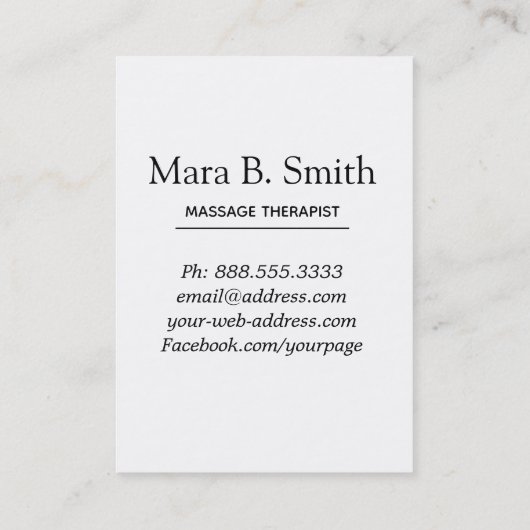 *~* Sacred Geometry Massage Enlightendel Visitekaartje (Achterkant)