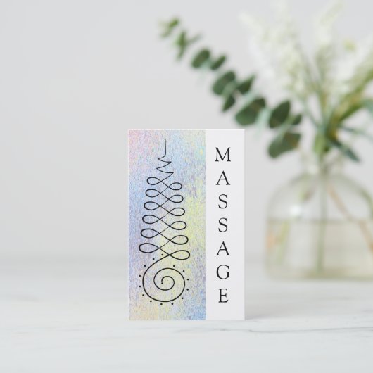 *~* Sacred Geometry Massage Nirvana Pastel Visitekaartje (Staand voorkant)
