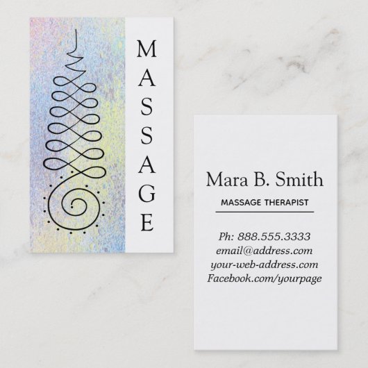 *~* Sacred Geometry Massage Nirvana Pastel Visitekaartje (Voorkant / Achterkant)