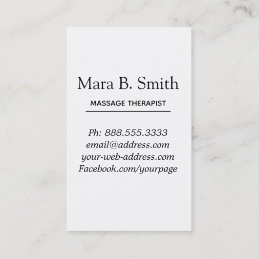 *~* Sacred Geometry Massage Nirvana Pastel Visitekaartje (Achterkant)