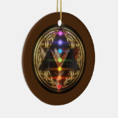 Sacred Geometry Merkaba met Flower of Life Gold Keramisch Ornament (Rechts)