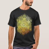 Sacred Geometry Metatron Cube Transcendence Gold S T-shirt (Voorkant)