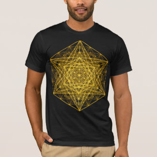 Sacred Geometry Metatrons Cube Gold lT-Shirt T-shirt