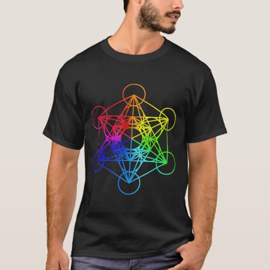 Sacred Geometry Metatrons Cube Zen Yoga T-shirt (Voorkant)