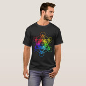 Sacred Geometry Metatrons Cube Zen Yoga T-shirt (Voorkant volledig)