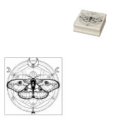 Sacred Geometry Moth Rubberstempel (Gestempeld)